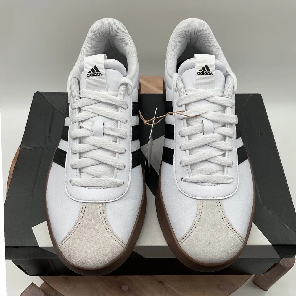 Adidas VL Court 3.0 Womens Sneakers White Black Gum ID8797 Size 9 NEW